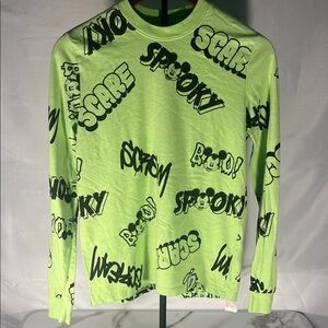 Disney Spooky Graphic Long Sleeve Shirt - Green- Mickey Mouse